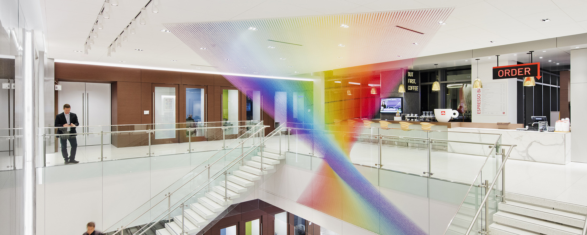 Gabriel Dawe, Plexus C23, 2018 Artwork displayed in the workplace through the Capital One Artwork Program 